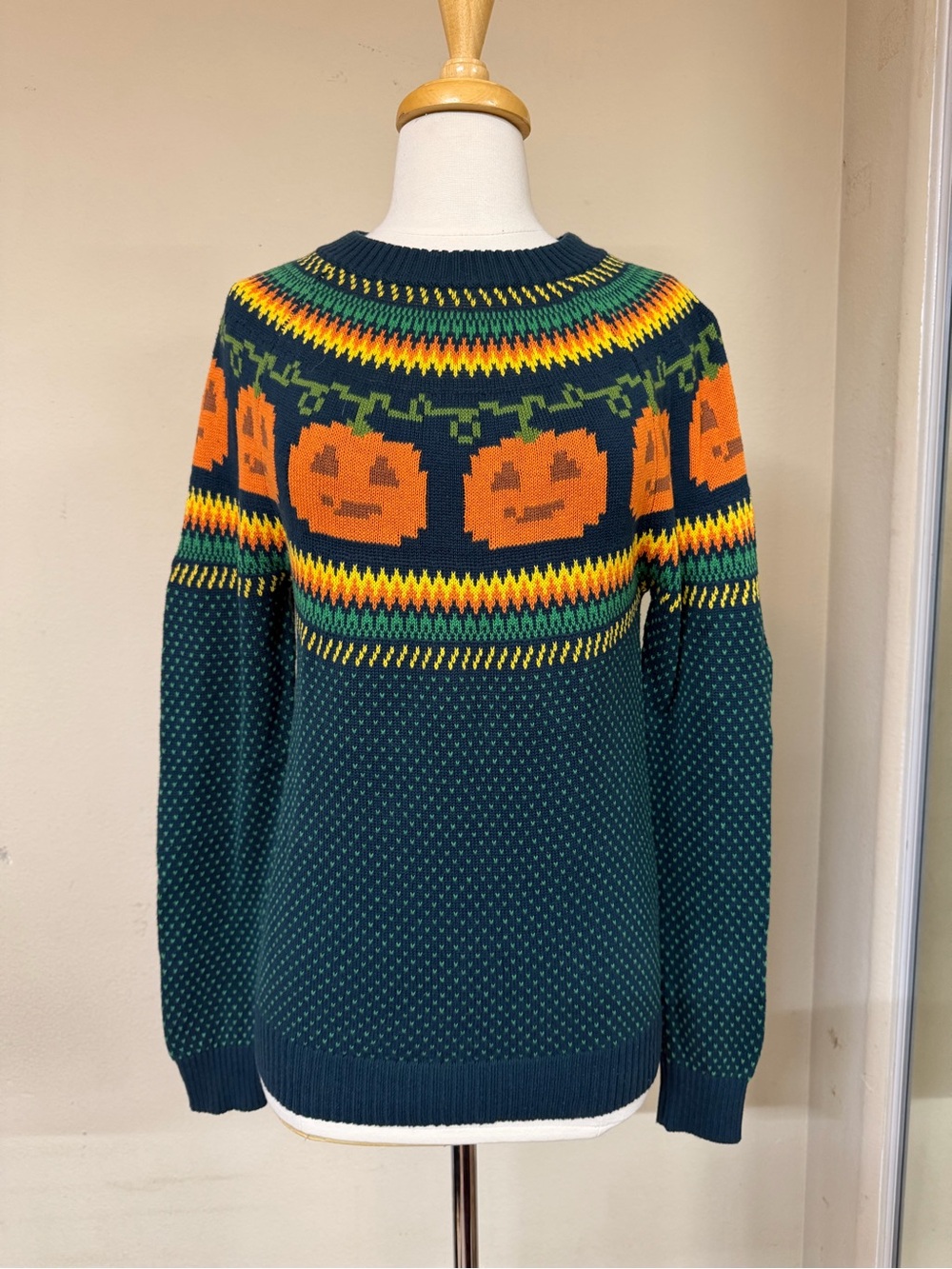 Modcloth Halloween Spooky Jack O' Lantern Pumpkin Sweater